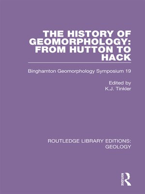 cover image of The History of Geomorphology